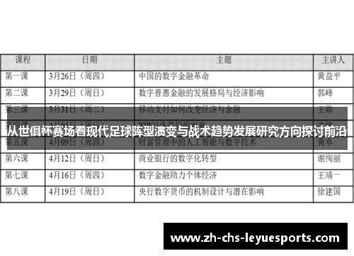 从世俱杯赛场看现代足球阵型演变与战术趋势发展研究方向探讨前沿